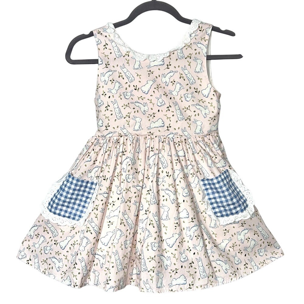 SweetHoney Hip Hop Flair Dress Girls Bunny Floral Pockets‎ Size 10Y?